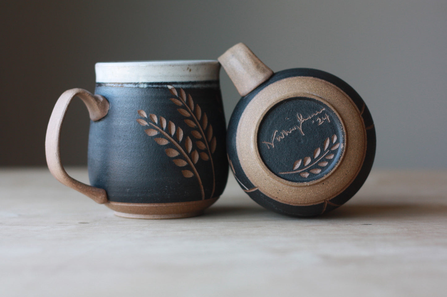 Black and White Floral Mug