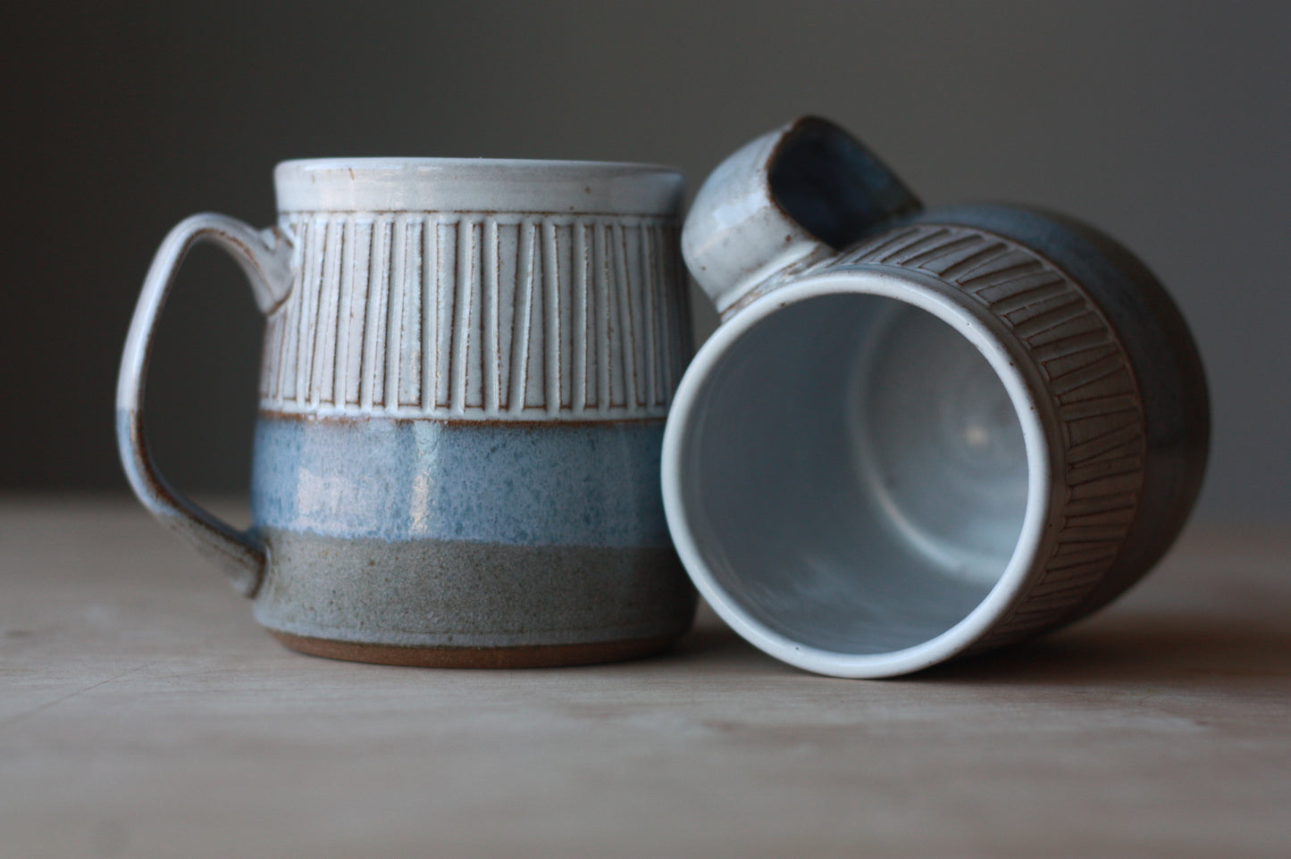 Blue - grey striped Mug