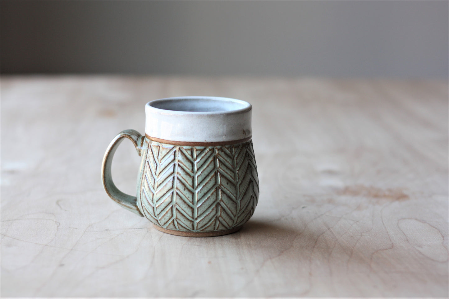 Mint Herringbone Mug