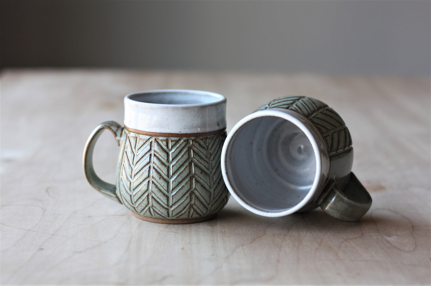 Mint Herringbone Mug
