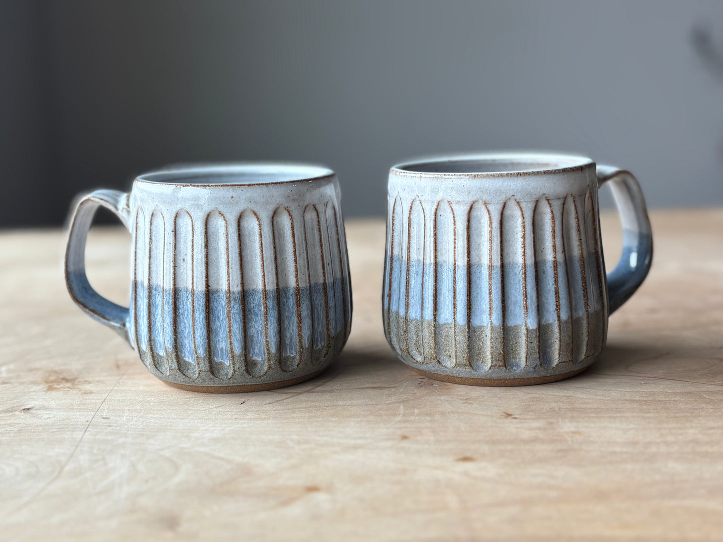 Striped mug - blue grey