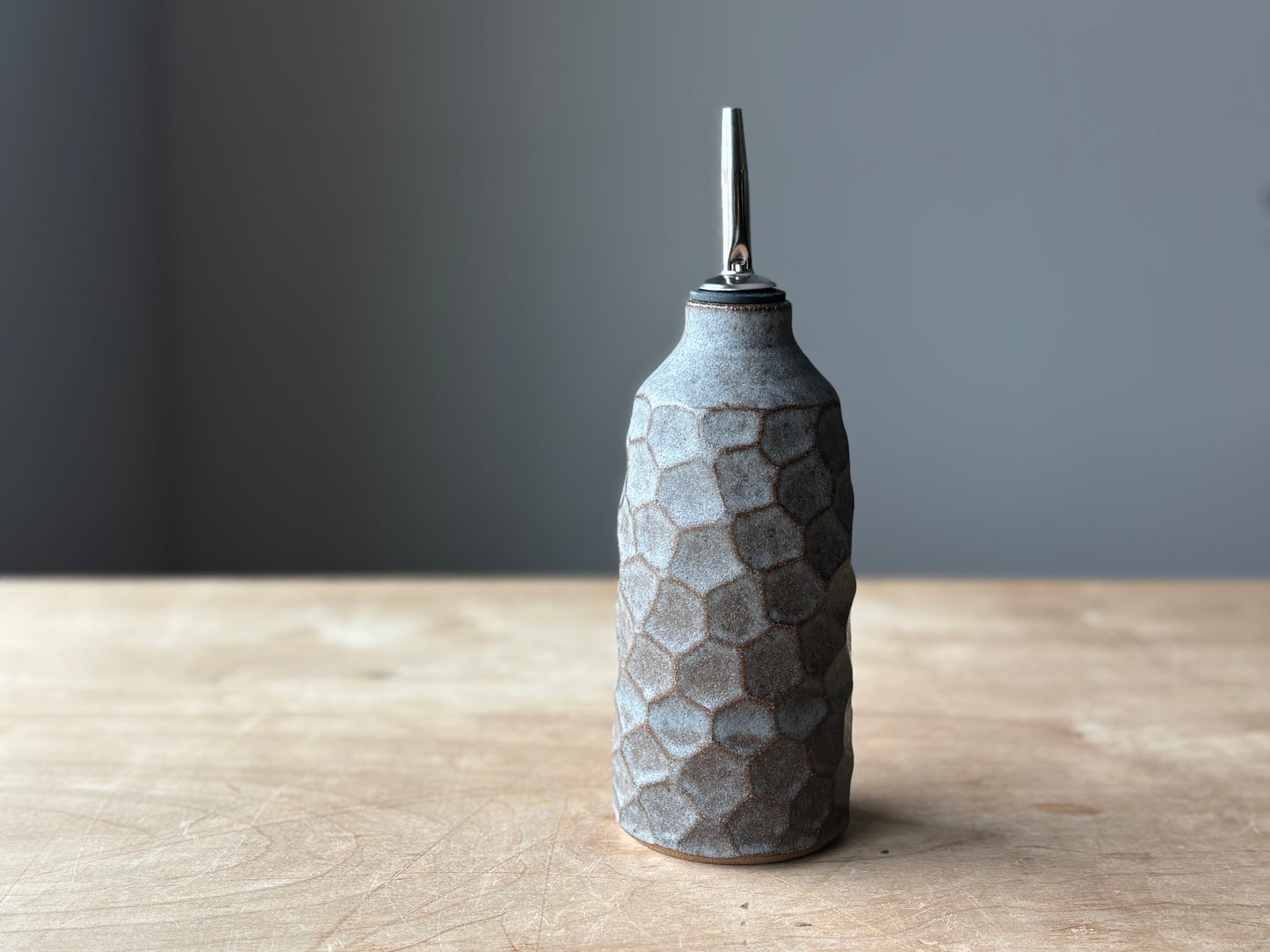 Grey Faceted Oil Pourer