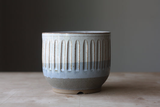 Blue/grey Striped Planter