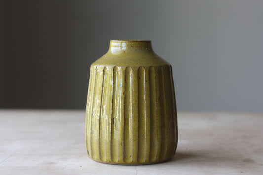 Striped Yellow Vase