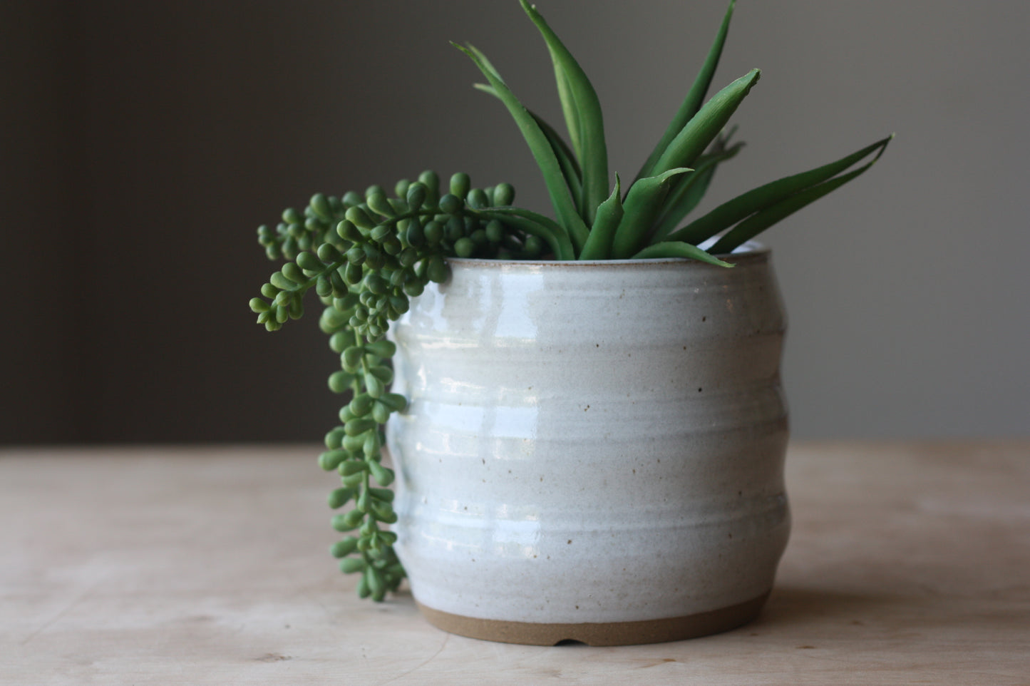 Wavy White Planter