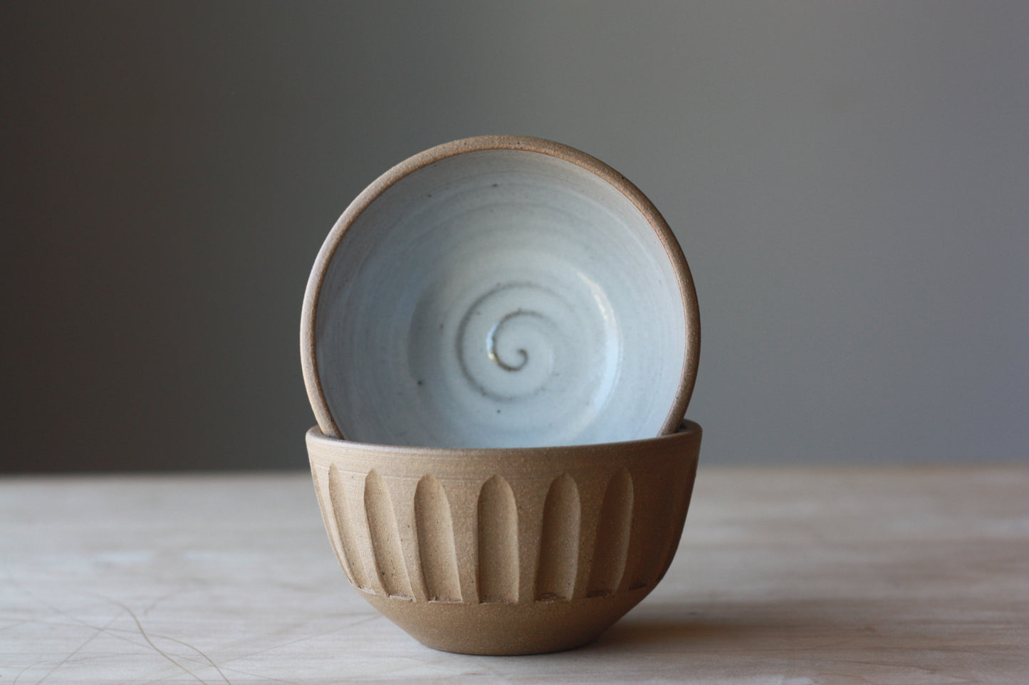 Unglazed Striped Bowl (set of 2)