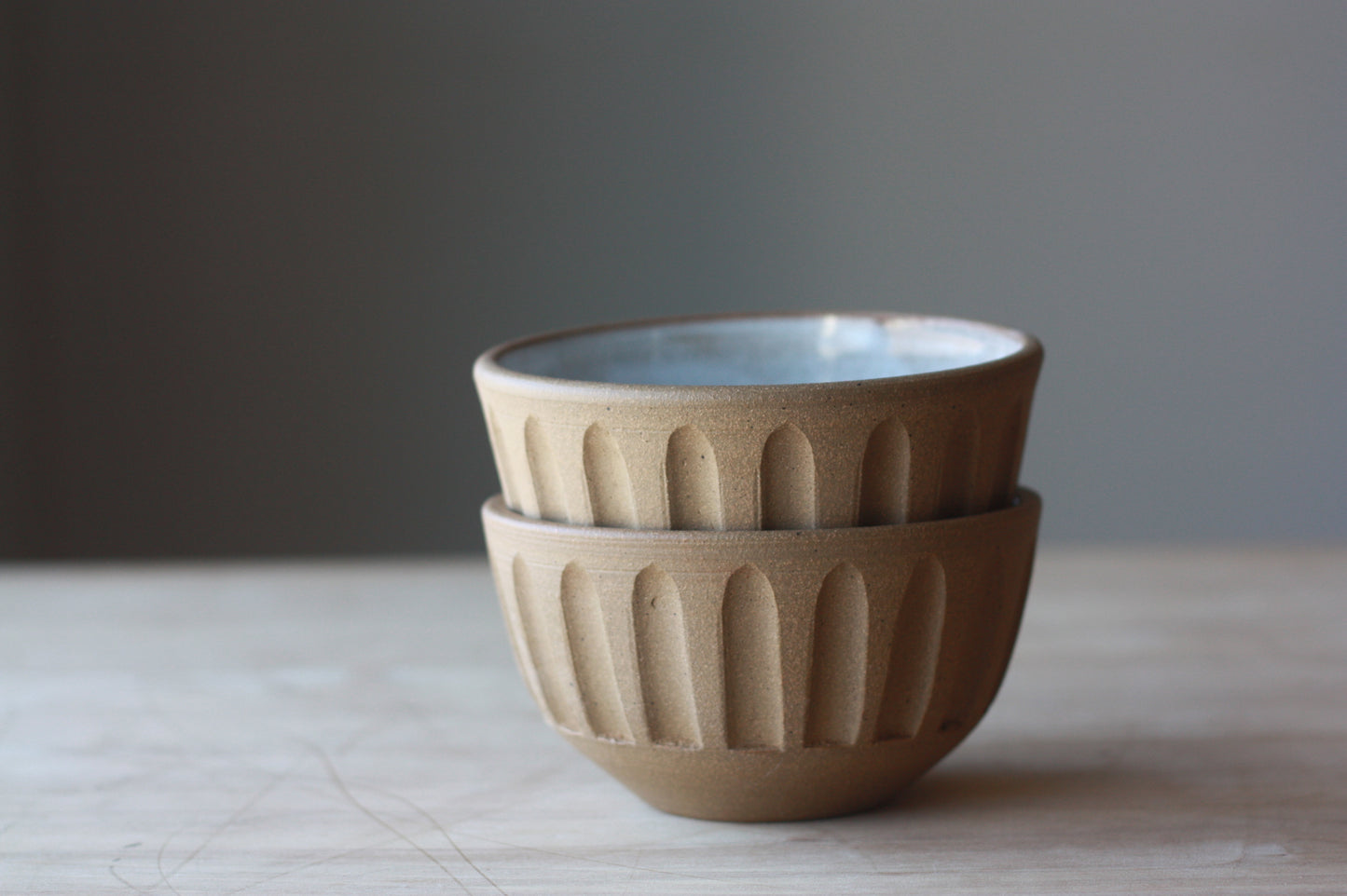Unglazed Striped Bowl (set of 2)