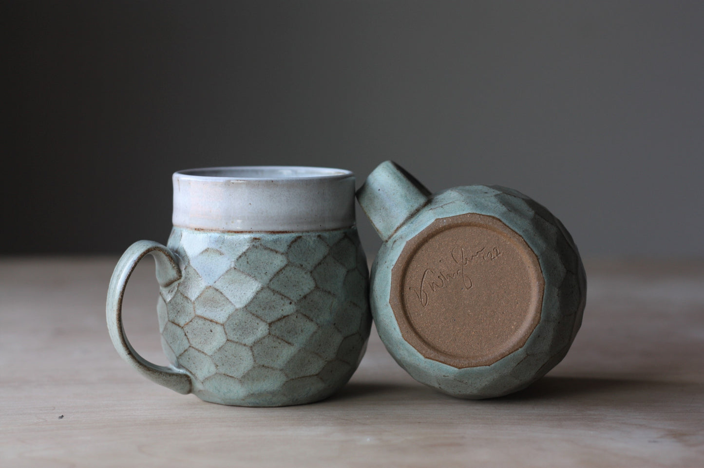 Mint Faceted Mug