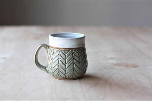 Mint Herringbone Mug